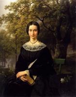 Koekkoek, Barend Cornelis - Portrait Of A Young Lady